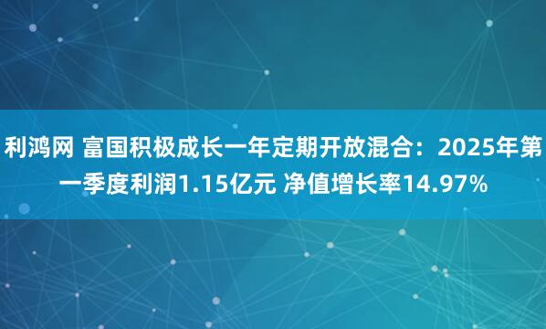利鸿网 富国积极成长一年定期开放混合：2025年第一季度利润1.15亿元 净值增长率14.97%